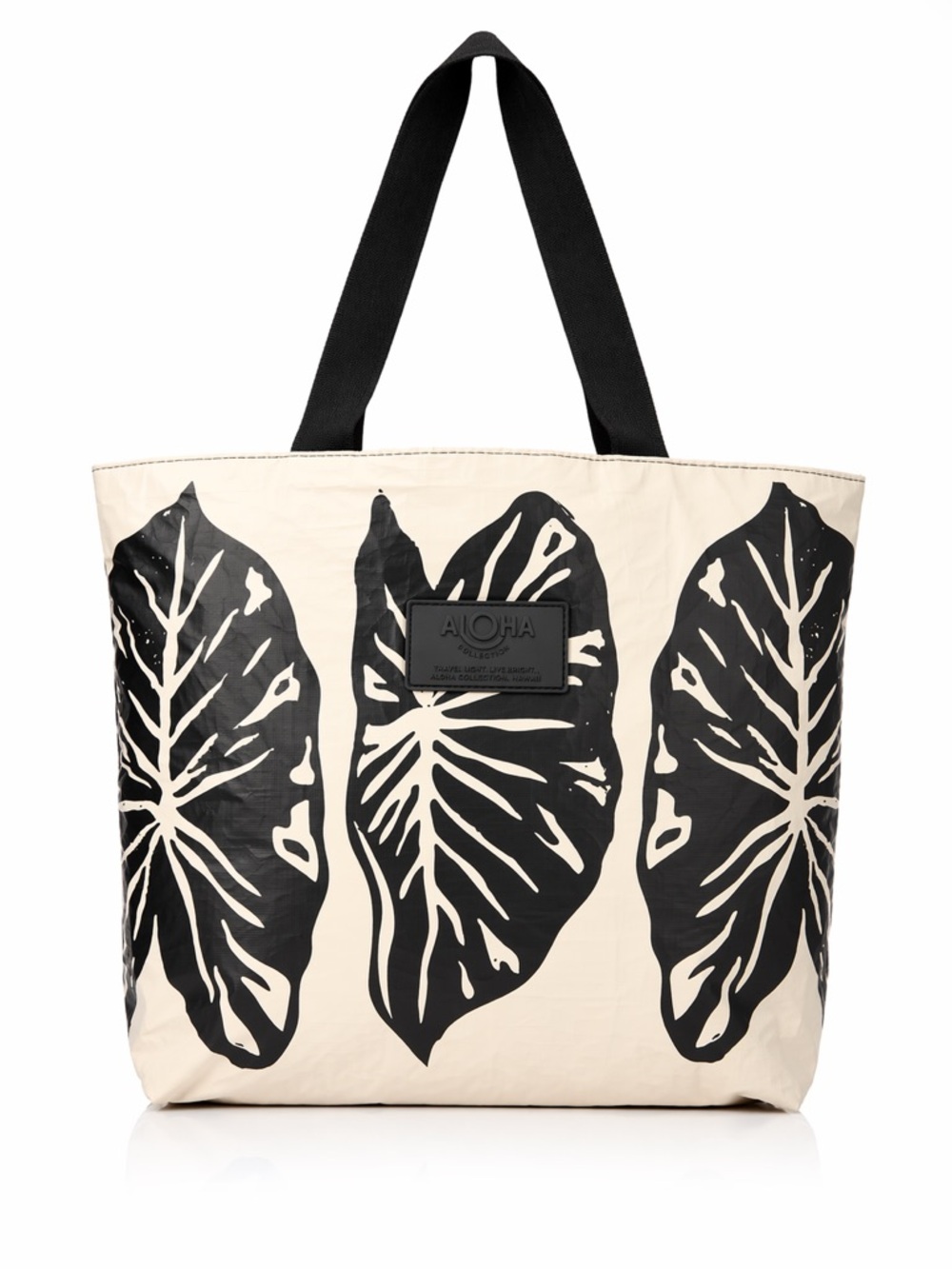 ALOHA Collection Day Tripper Kalo Black on Sandstone Splash Proof Tote Bag NWT
